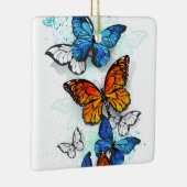 Flying Butterflies Morpho und Monarch Keramikornament (Rechts)