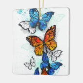 Flying Butterflies Morpho und Monarch Keramikornament (Links)