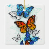 Flying Butterflies Morpho und Monarch Keramikornament (Rückseite)
