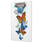 Flying Butterflies Morpho und Monarch Klemmbrett (Links)