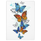 Flying Butterflies Morpho und Monarch Klemmbrett (Rückseite)