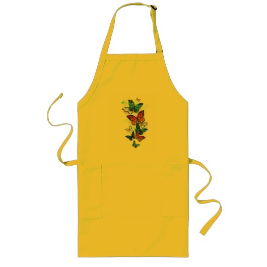 Flying Butterflies Morpho und Monarch Lange Schürze (Vorne)