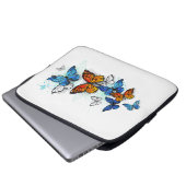 Flying Butterflies Morpho und Monarch Laptopschutzhülle (Vorne Knopf)