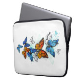 Flying Butterflies Morpho und Monarch Laptopschutzhülle (Vorderseite Links)