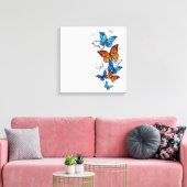 Flying Butterflies Morpho und Monarch Leinwanddruck (Insitu (Wohnzimmer))