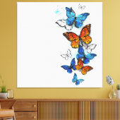 Flying Butterflies Morpho und Monarch Leinwanddruck (Insitu (Wohnzimmer))