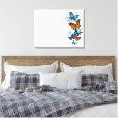 Flying Butterflies Morpho und Monarch Leinwanddruck (Insitu (Schlafzimmer))