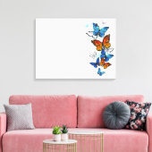 Flying Butterflies Morpho und Monarch Leinwanddruck (Insitu (Wohnzimmer))