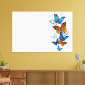 Flying Butterflies Morpho und Monarch Leinwanddruck (Insitu (Wohnzimmer))