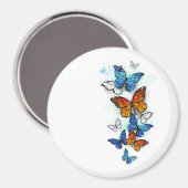 Flying Butterflies Morpho und Monarch Magnet (Vorderseite/Rückseite)