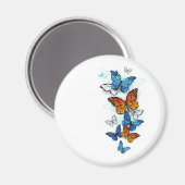 Flying Butterflies Morpho und Monarch Magnet (Vorderseite/Rückseite)