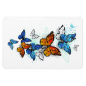 Flying Butterflies Morpho und Monarch Magnet (Horizontal)