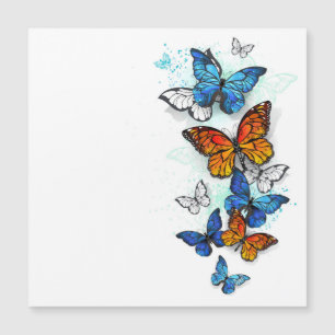 Flying Butterflies Morpho und Monarch Magnetkarte