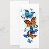 Flying Butterflies Morpho und Monarch Menükarte (Vorne/Hinten)
