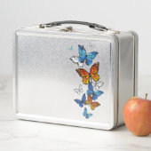 Flying Butterflies Morpho und Monarch Metall Brotdose (Beispiel)