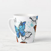 Flying Butterflies Morpho und Monarch Milchtasse (Linke Ecke)