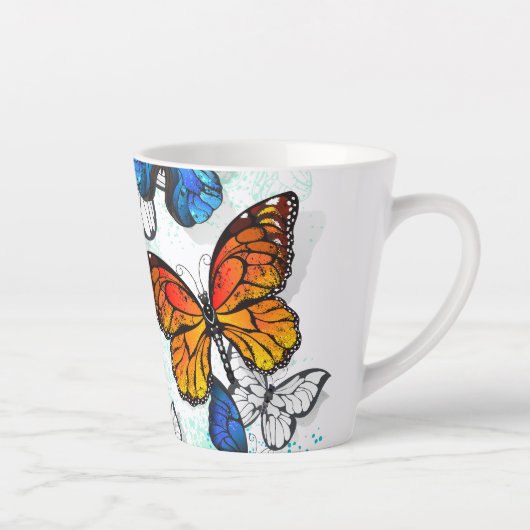 Flying Butterflies Morpho und Monarch Milchtasse (Rechts)