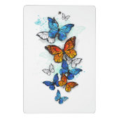 Flying Butterflies Morpho und Monarch Mini Klemmbrett (Rückseite)