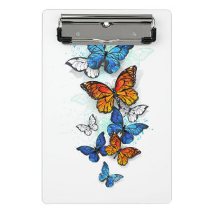 Flying Butterflies Morpho und Monarch Mini Klemmbrett