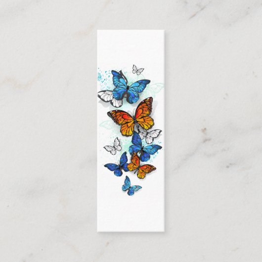 Flying Butterflies Morpho und Monarch Mini Visitenkarte (Vorderseite)