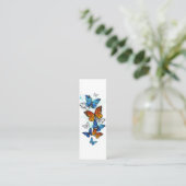 Flying Butterflies Morpho und Monarch Mini Visitenkarte (Stehend Vorderseite)