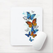 Flying Butterflies Morpho und Monarch Mousepad (Mit Mouse)