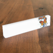 Flying Butterflies Morpho und Monarch Namensplakette (Seite)