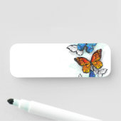 Flying Butterflies Morpho und Monarch Namensschild (Beispiel)