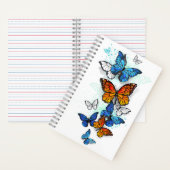 Flying Butterflies Morpho und Monarch Notizblock (Innen)