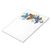 Flying Butterflies Morpho und Monarch Notizblock (angewinkelt)