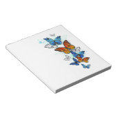 Flying Butterflies Morpho und Monarch Notizblock (angewinkelt)