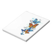 Flying Butterflies Morpho und Monarch Notizblock (Rotiert)