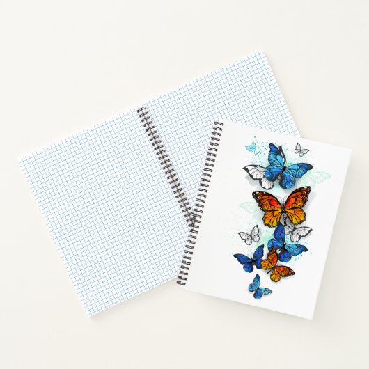 Flying Butterflies Morpho und Monarch Notizblock (Innenseite)