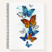Flying Butterflies Morpho und Monarch Notizblock (Vorderseite)