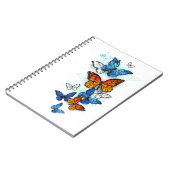 Flying Butterflies Morpho und Monarch Notizblock (Linke Seite)