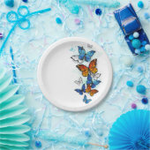 Flying Butterflies Morpho und Monarch Pappteller (Party)
