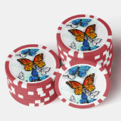 Flying Butterflies Morpho und Monarch Pokerchips (Stapel)