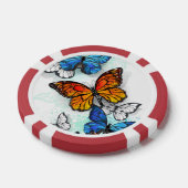 Flying Butterflies Morpho und Monarch Pokerchips (Einzeln)
