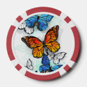 Flying Butterflies Morpho und Monarch Pokerchips (Rückseite)