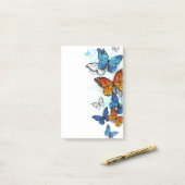 Flying Butterflies Morpho und Monarch Post-it Klebezettel (Auf Schreibtisch)