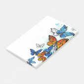 Flying Butterflies Morpho und Monarch Post-it Klebezettel (angewinkelt)