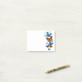 Flying Butterflies Morpho und Monarch Post-it Klebezettel (Auf Schreibtisch)