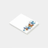 Flying Butterflies Morpho und Monarch Post-it Klebezettel (angewinkelt)
