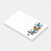 Flying Butterflies Morpho und Monarch Post-it Klebezettel (angewinkelt)