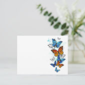 Flying Butterflies Morpho und Monarch Postkarte (Stehend Vorderseite)