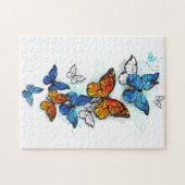 Flying Butterflies Morpho und Monarch Puzzle (Horizontal)