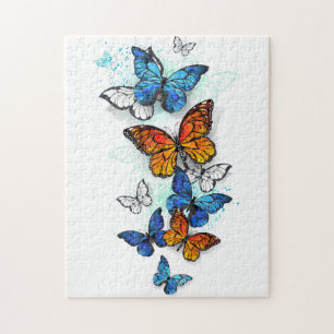 Flying Butterflies Morpho und Monarch Puzzle