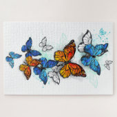 Flying Butterflies Morpho und Monarch Puzzle (Horizontal)