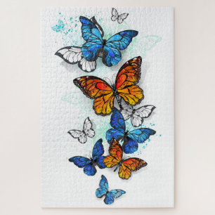 Flying Butterflies Morpho und Monarch Puzzle