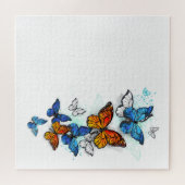 Flying Butterflies Morpho und Monarch Puzzle (Horizontal)